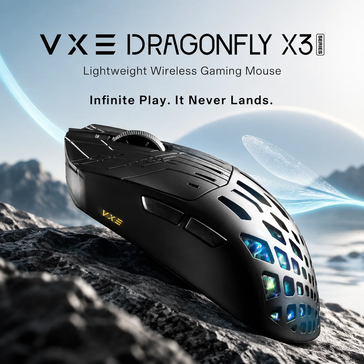 Vxe Dragonfly X3 Pro Wireless Gaming Mouse, Paw3395se Sensor, Lightweight Rechargeable Esports Fps Custom Mice For Gaming