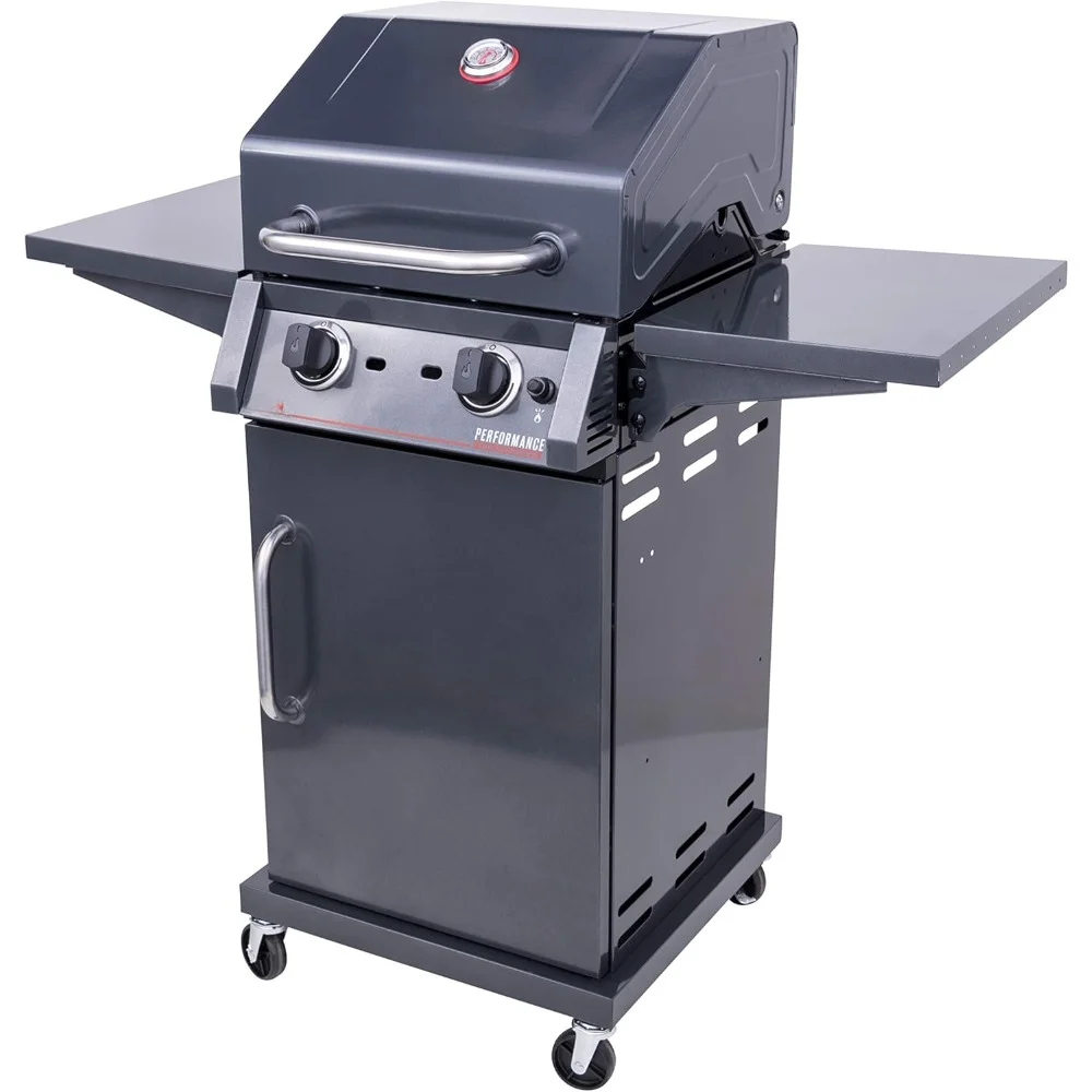 Gas Grill with Infrared Cooking Technology, 2-Burner Cabinet, Propane Gas Stainless Steel Grills, Metallic Gray BBQ Grills