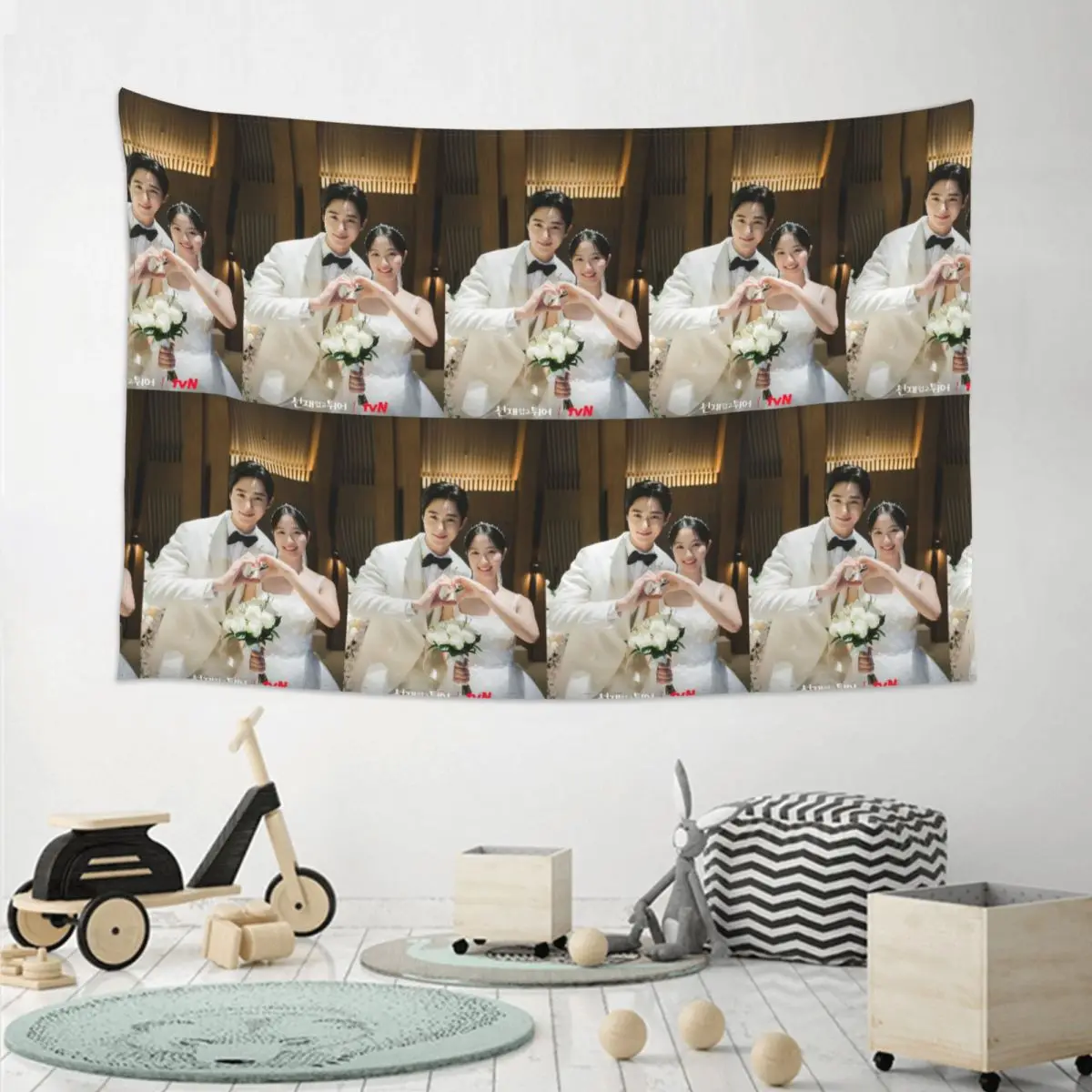 Lovely Runner K-drama Byeon Woo Seok Tapestry Funny Wall Hanging Aesthetic Home Decor Tapestries for Living Room Bedroom Dorm