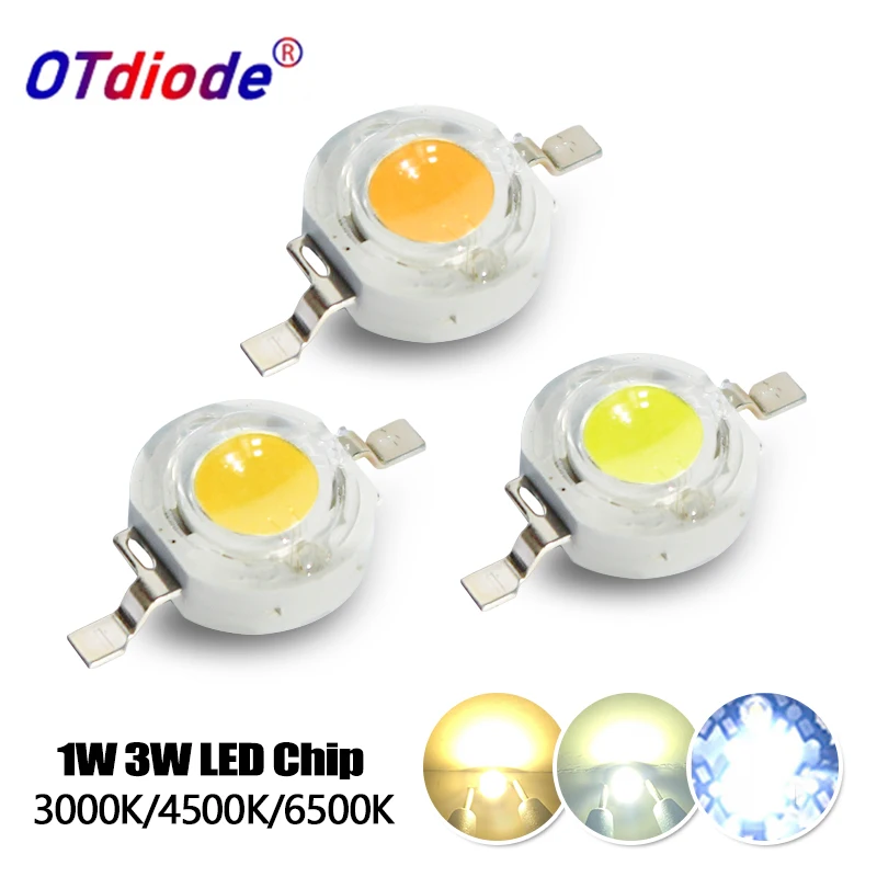 Chip LED 1W 3W lampada COB ad alta potenza caldo neutro bianco freddo 3.2-3.6V Mini lampadina diodo SMD per fai da te perlina proiettore riflettore