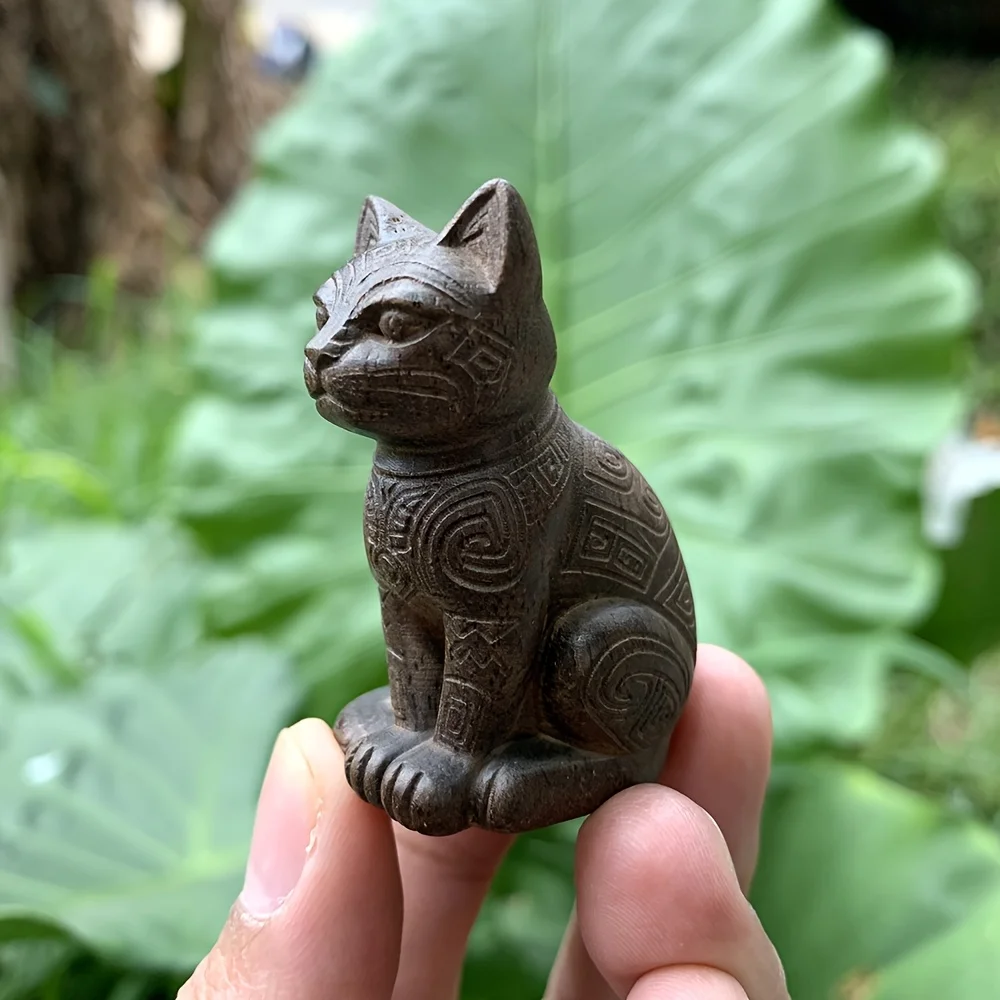 Hand-Carved Wooden Creative Kitten Ornaments Suitable for Desktop Decorations, Home Decor, Fireplace, Living Room, Office, Birthday Gifts, Christmas Gifts