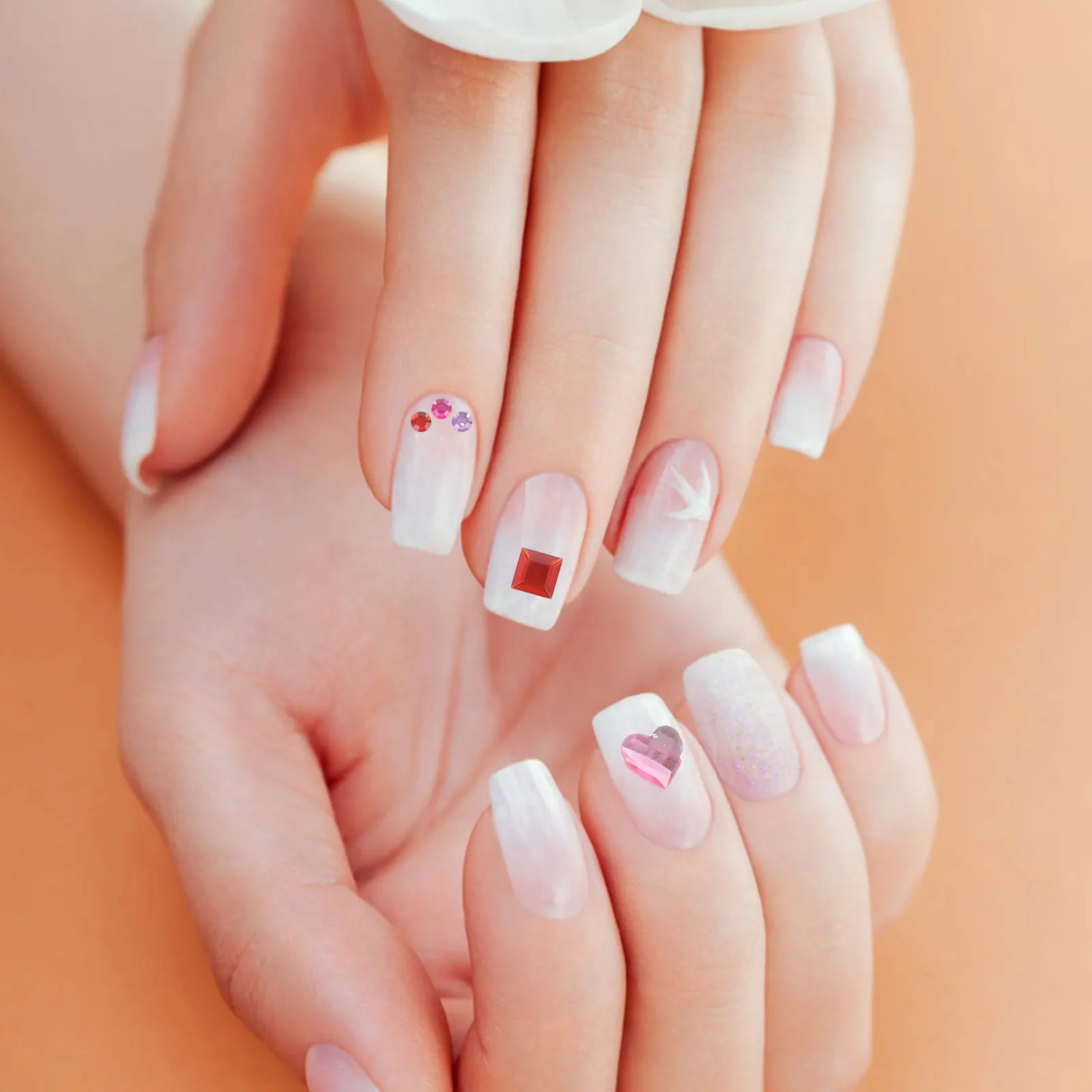 أكريليك وجه أحجار كريمة 12 ورقة ملصقات حجر الراين التصاق قوي للحرف اليدوية والأظافر أحجار كريمة لاصقة للحرف اليدوية