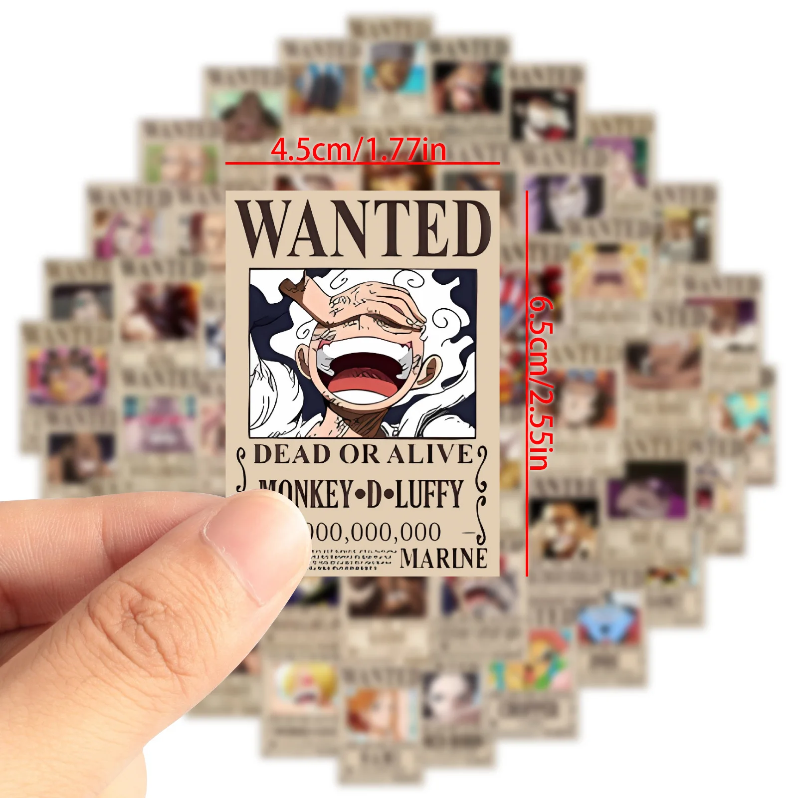 10/50Pcs New Wanted Poster One Piece Anime Stickers Decal Skateboard Laptop Fridge Suitcase Phone Stickers Children Gift Toy