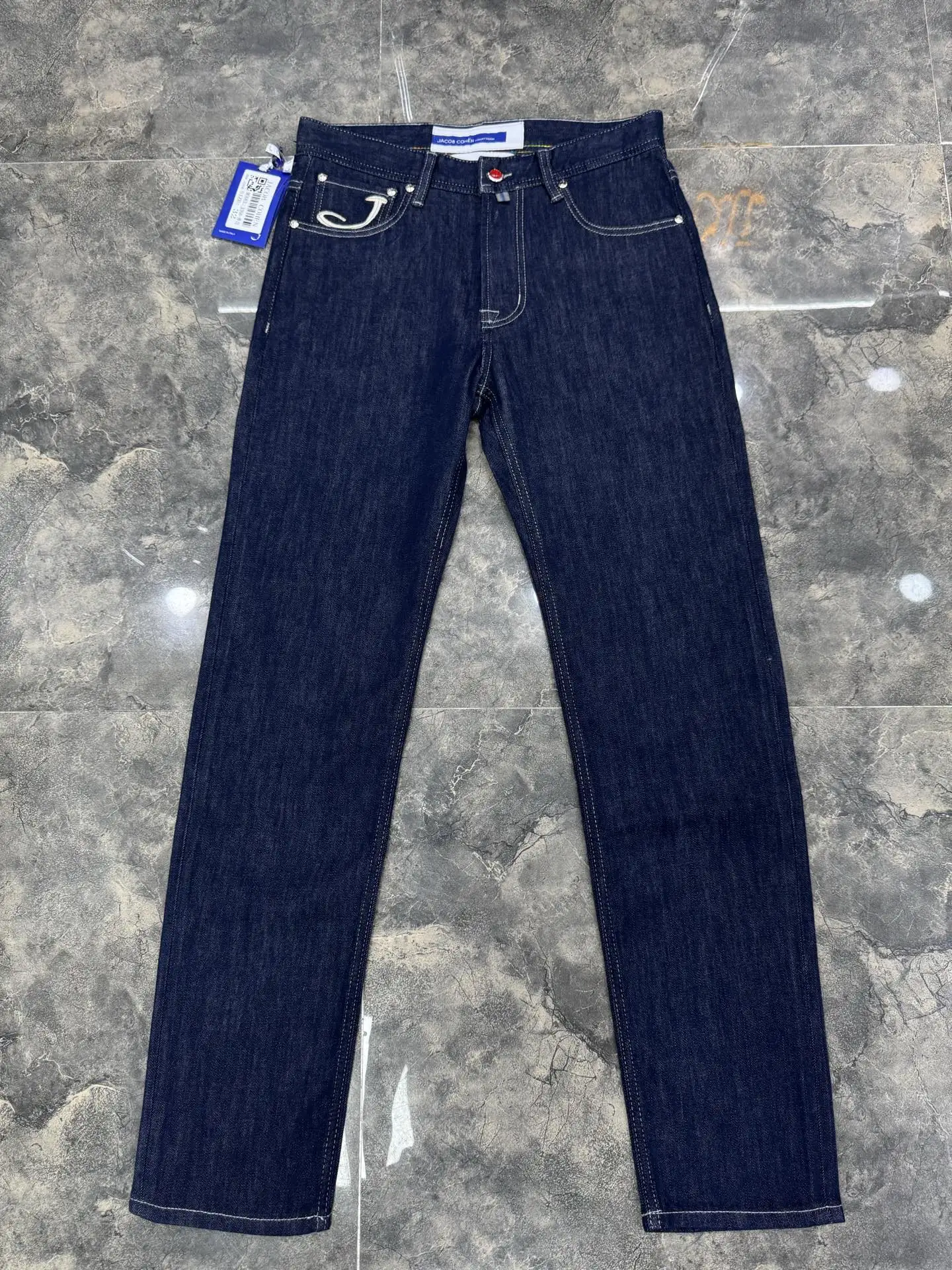 OECHSLI Jeans Thin Cotton Men 2026 Spring Summer new outdoors warm zipper embroidery comfortable straight Big size 29-40 Pants