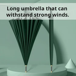 24-rib Long Handle Automatic Umbrella Long Handle Business Umbrella for Men Integrated Button Large Wind-Resistant Umbrella Para
