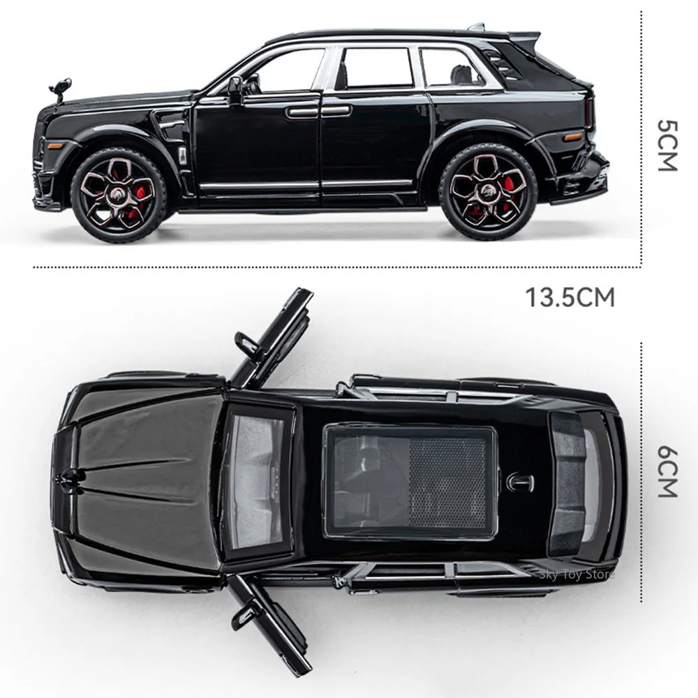 1:36 롤스로이스 컬리넌 아폴로 EVO 미니어처 모델 장난감 합금 다이캐스트 자동차 문 열림 소리와 빛 풀백 차량 어린이 선물