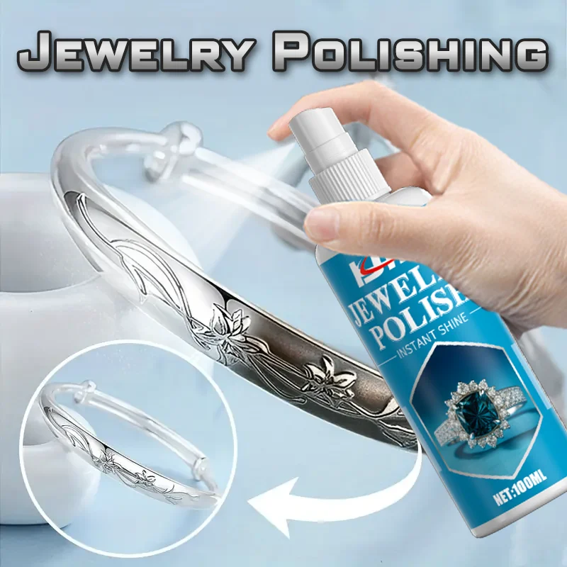 NEW 100ML Jewelry Polish Spray - Instant Shine for All Metals, Effective Blackening Removal, Gentle Deoxidation Formula
