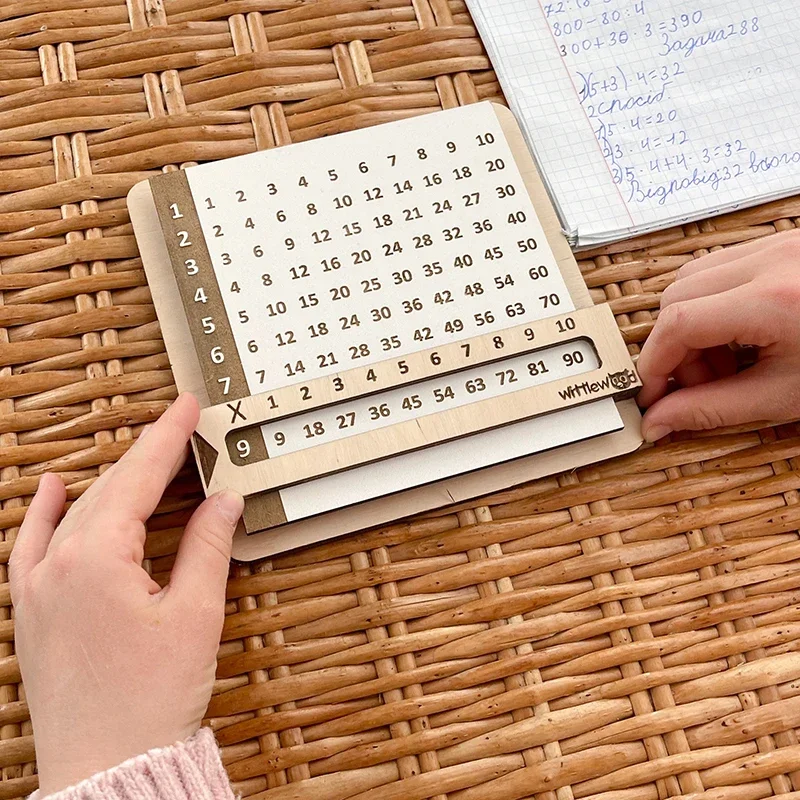 Kinderen Montessori Houten Verschuifbare Tafels van vermenigvuldiging Speelgoed Wiskunde Telbord Leermiddel Leer Educatief voor kinderen