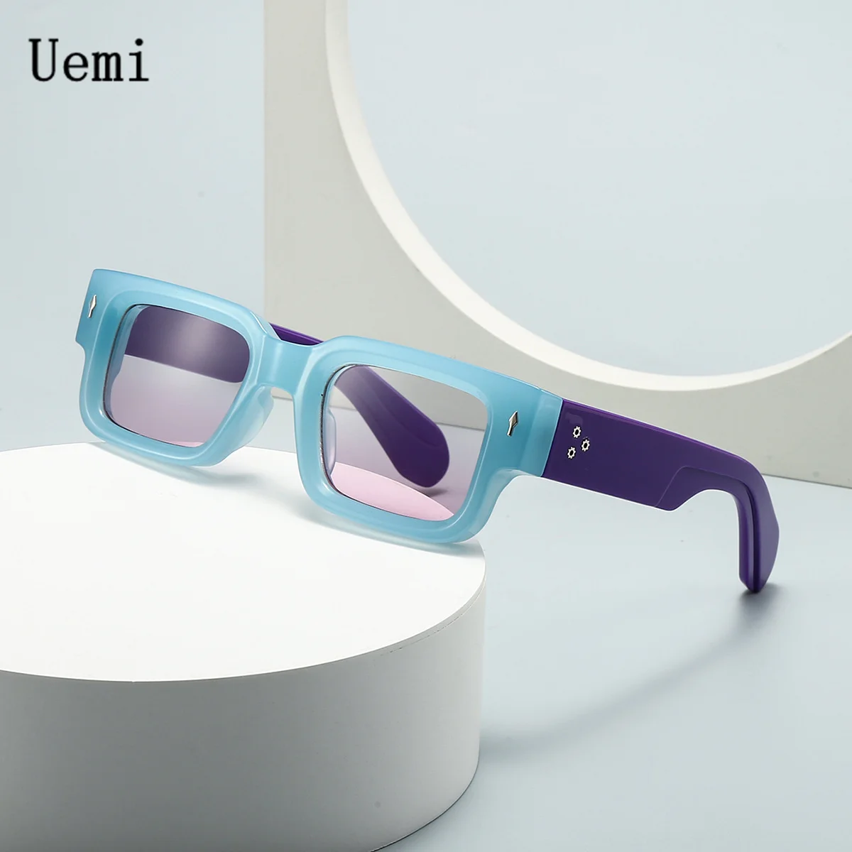 نظارات شمسية مربعة صغيرة عتيقة للرجال والنساء ، موضة عتيقة ، إطار حافة سميك ، نظارات شمسية فاخرة للرجال ، ظلال ، نظارات UV400 ، جديدة #2