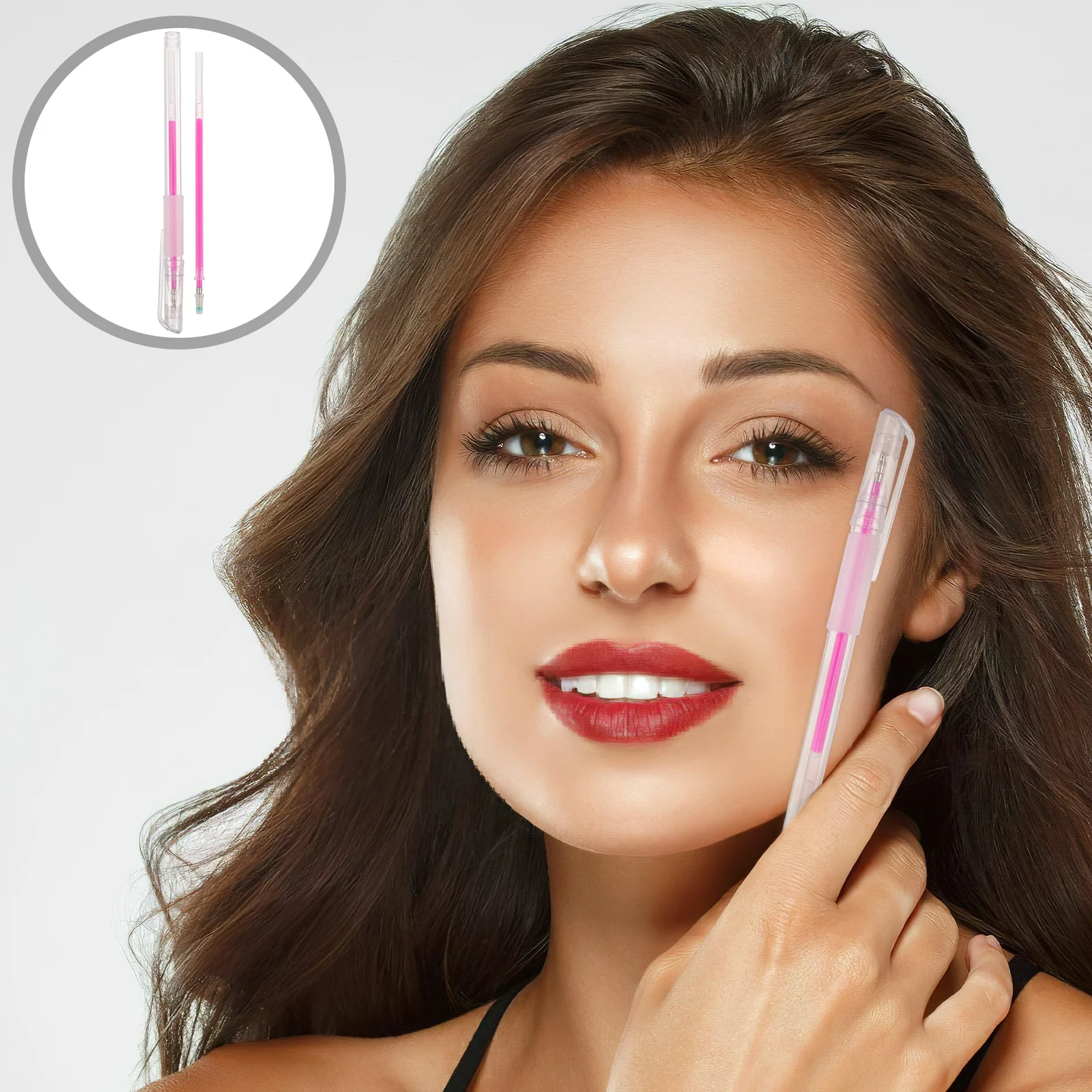 

2 Pcs Marker Pen Mapping Stencil Manual Eyebrow Pens Multicolor Body Tattoo Markers Plastic for