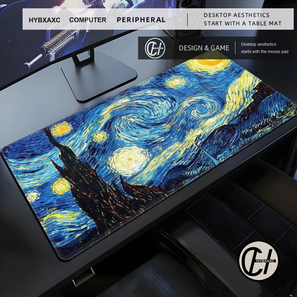 

Van Gogh Oil Painting Mouse Pad Cute HD Desk Pad Extended Gaming Keyboard Mats Large 120x60cm XXL Gamer Mousepad