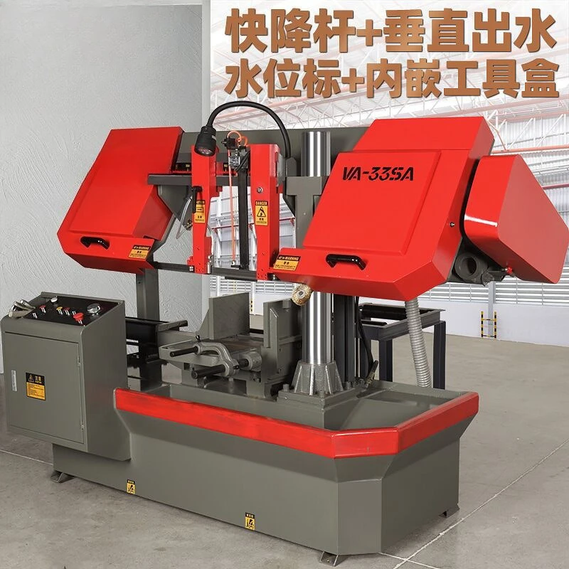 Hydraulic semi-automatic band sawing machine Metal cutting saw Steel bar Single column Automatic stepping horizontal