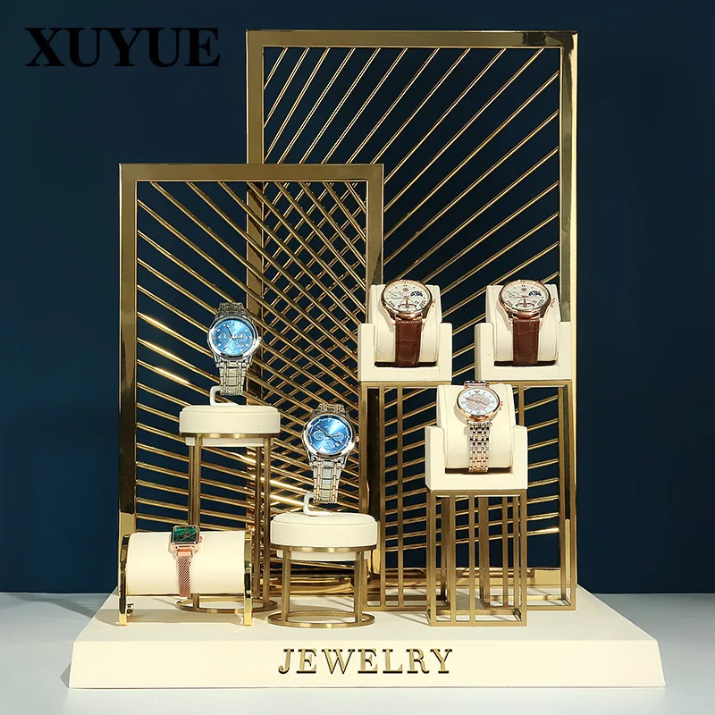 Watch display frame ultra-fiber watch display props window display watch props high-grade live broadcast table bridge