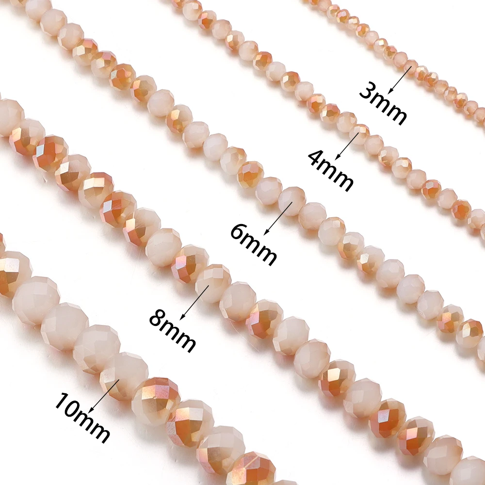 3/4/6/8/10mm Faceted Crystal Beads Orange Red Jade Glass Abacus Loose Beads For Jewelry Making DIY Necklace Bracelet Accessories