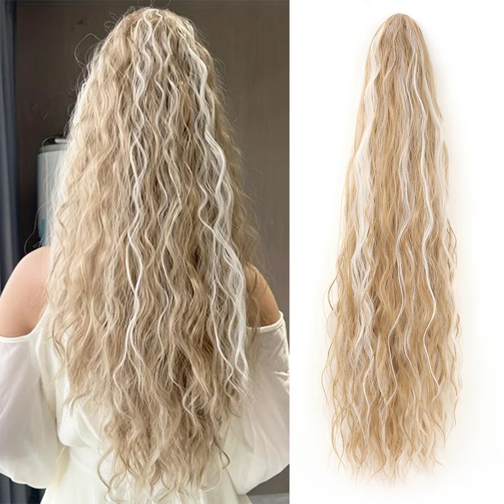 

Long Curly Drawstring Ponytail Synthetic Ponytails for Women Ponytail Clip in Hair Extensions for Daily Cosplay