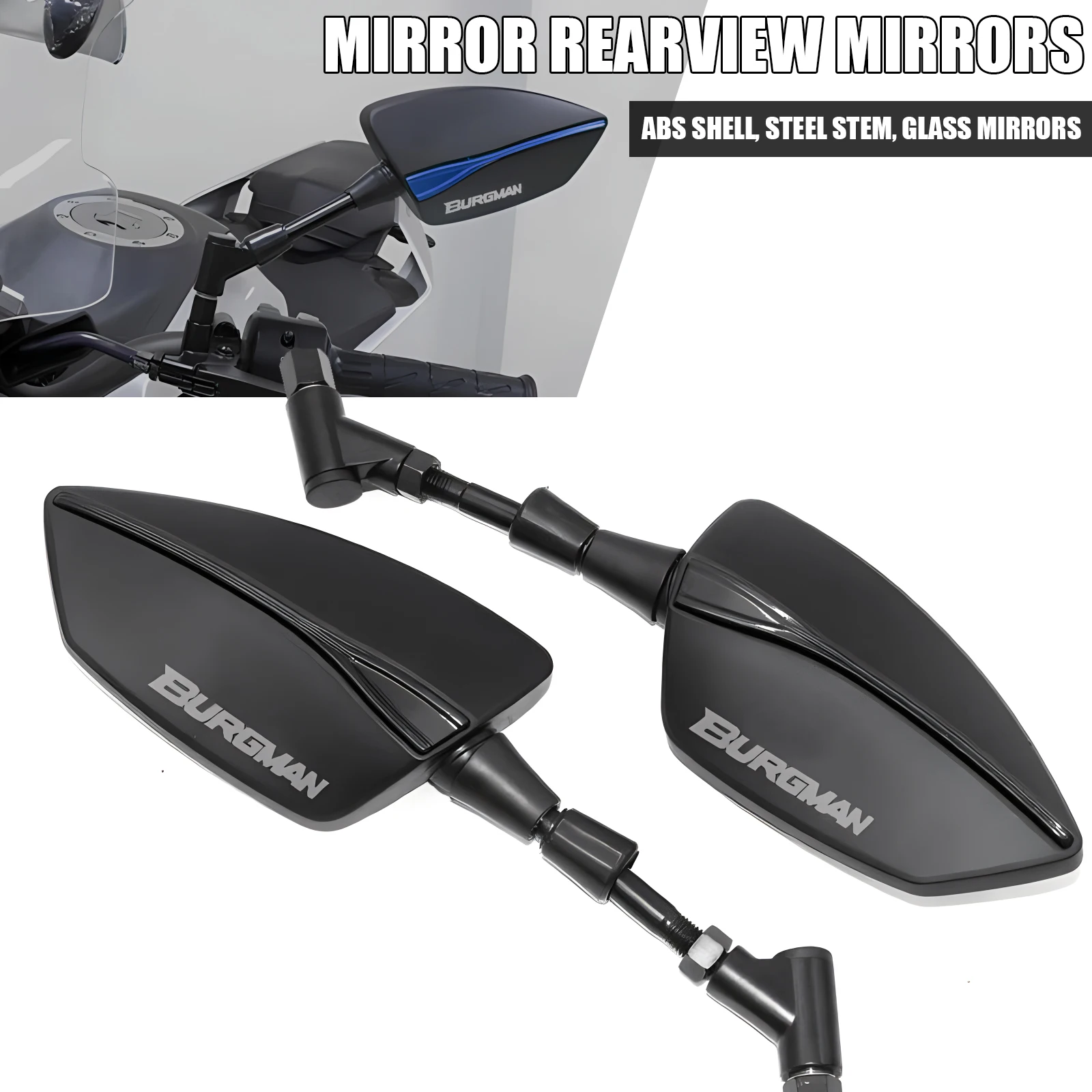 For SUZUKI BURGMAN AN125 AN250 AN400 AN650 AN 650 Burgman 400 650 125 200 Burgman200 Motorcycle Rearview Mirror