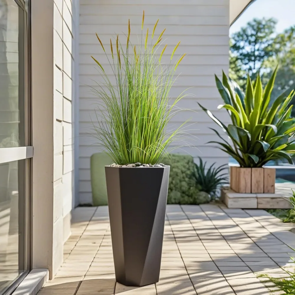 Grama artificial de palheta de carcaça, 2 pacotes, grama falsa de cebola de 35 polegadas para plantas de arte decorativas de escritório doméstico interno e externo