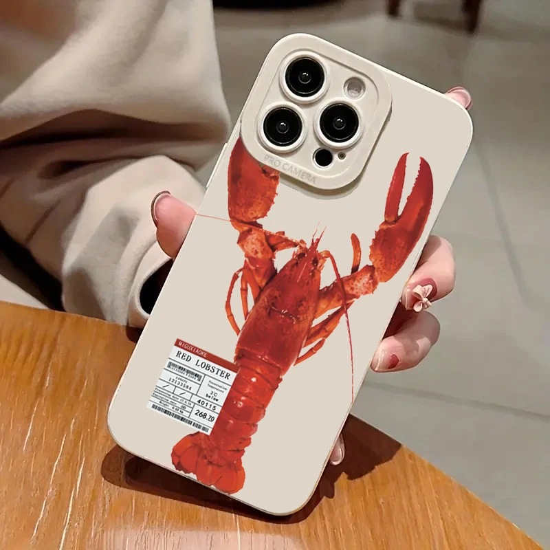 Phone Case For iPhone 16 15 14 13 12 11 Pro Max XS X XR 7 8 Plus SE 2022 Lobster Cat Dinosaur Bird Pattern Print Silicone Cover