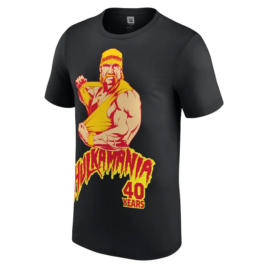 Men's Black Hulk Hogan 40 Years Ripping Shirt T-Shirt