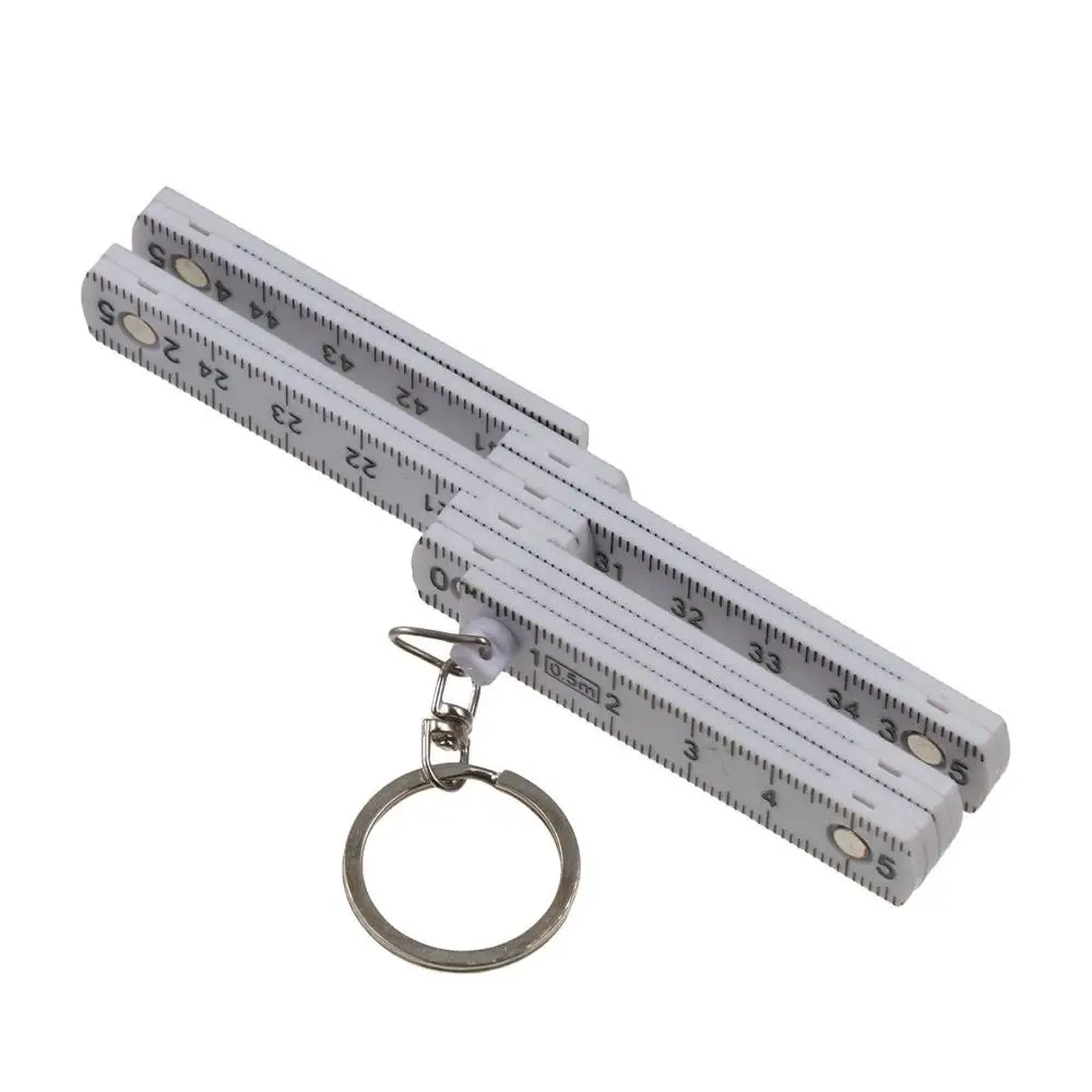 Portable Durable Folding Fold Key Finder Key Ring Measuring Tool Key Chains Measure Carpenter