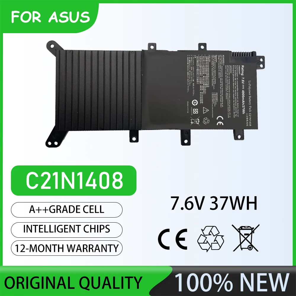 7.6V 37Wh C21N1408 Battery code: C21N1408 Laptop Battery For ASUS  VivoBook V555L  VM590 MX555 V555U