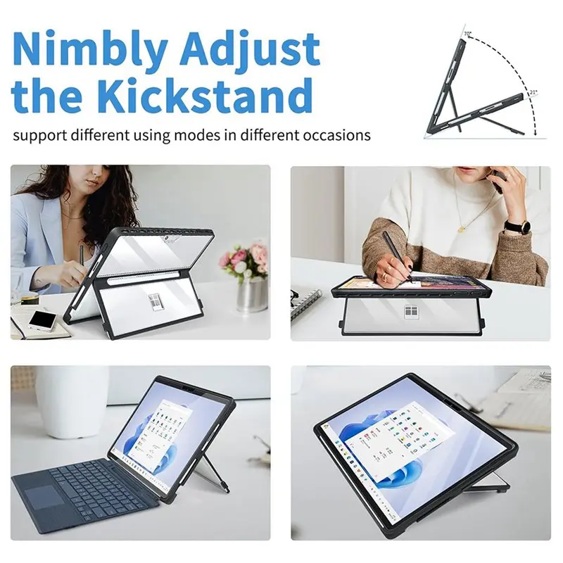 2Pcs 13 Inch Laptop Case Cover For Microsoft Surface Pro 11 10 9 8 Laptop Case Compatible With Type Cover Keyboards A