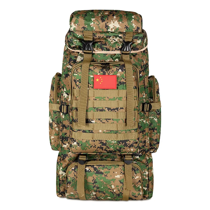 80L large capacity waterproof camouflage backpack outdoor sports mountaineering bag travel tactical