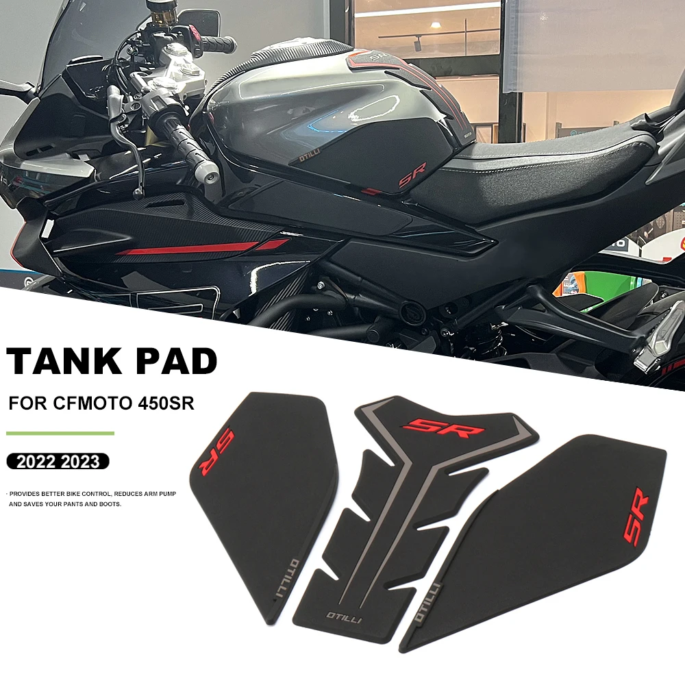 Motorcycle Accessories Tank Sticker Decals Rubber Gas Fuel Oil Tank Pad Protector Cover For CFMOTO 450SR 450 SR 450sr 2022 2023