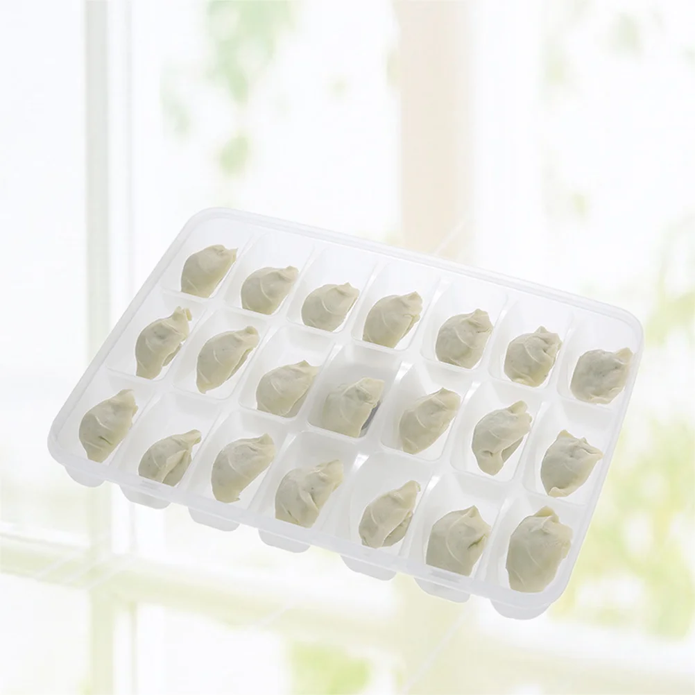 1PC Dumpling Case Single-Deck Fresh-Care Dumpling Box for Home Restaurant (21-Grid) Box Dumpling