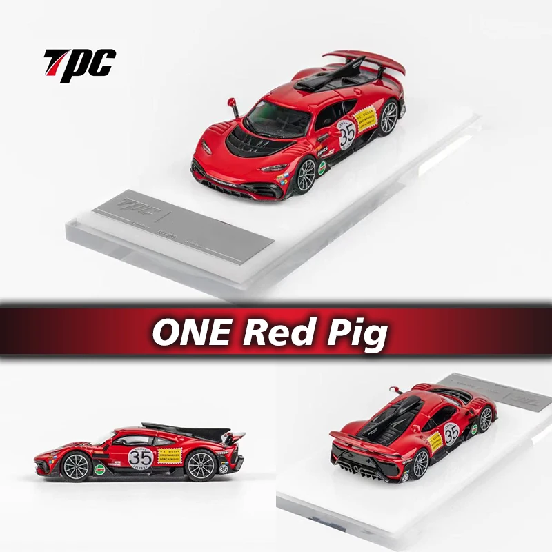 

TPC In Stock 1:64 ONE Red Pig Diecast Diorama Car Model Collection Miniature Toys