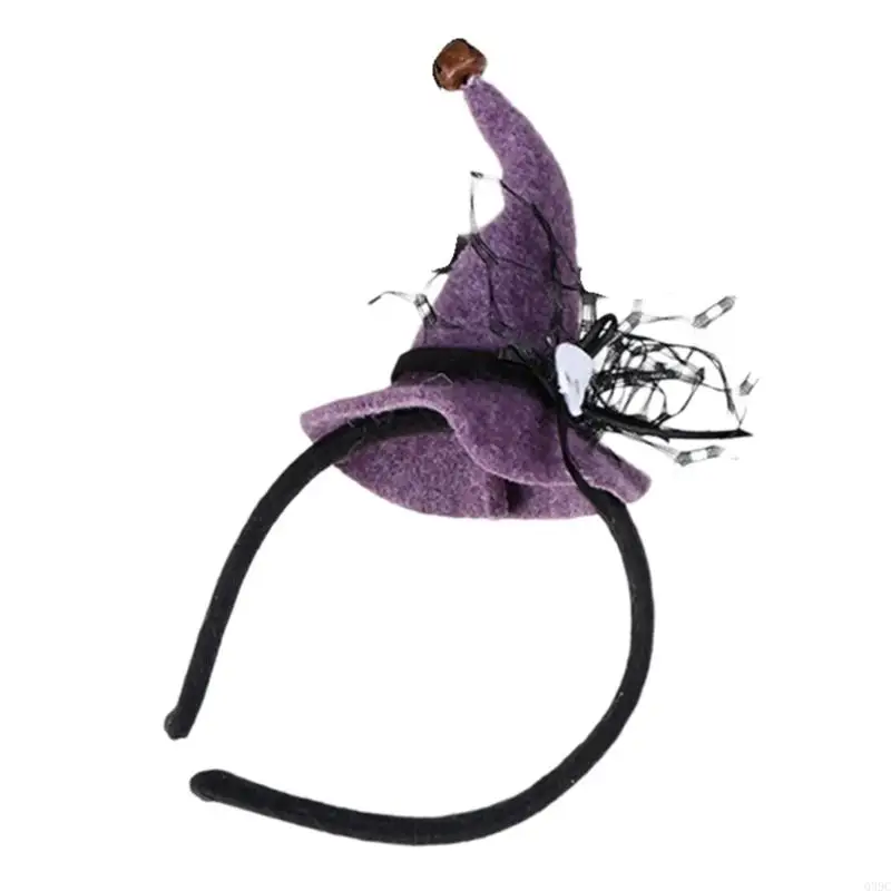 Q39C Witch Hat Headbands Halloween Headpieces Hair Accessories for Kids and Women