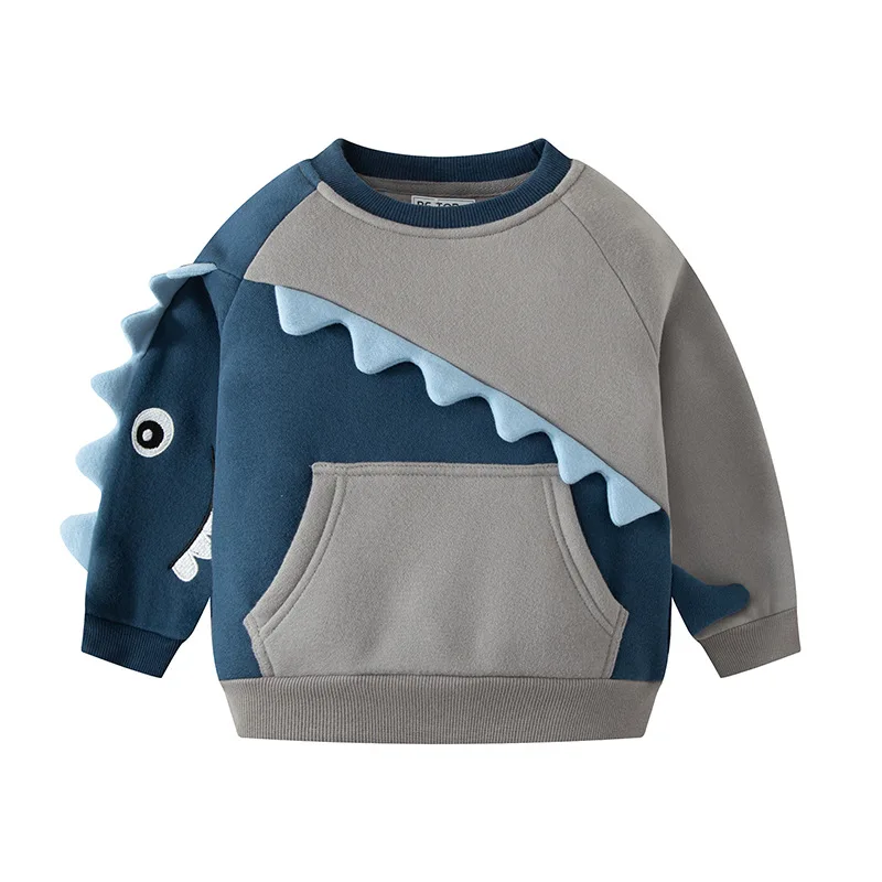 Spring Autumn Kids hoodies sweatshirts cotton Cartoon Print 3D shark whale boys girl Sweater toddler tops tees children clothing