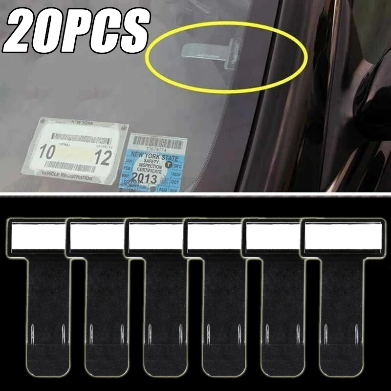 Transparent Car Parking Ticket Receipt Permit Card Holder Clip Sticker Windscreen Plastic Universal Car Accessories