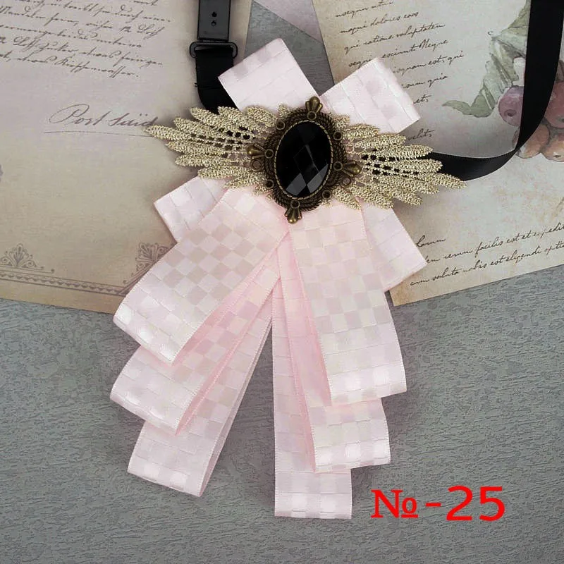 57 farben Wunderschöne Band Bowtie Schwarz Schmuck Metall Männer Hochzeit Party Schmetterling Weibliches Hemd Zubehör Damen Luxus Pin Fliege – Detail 31