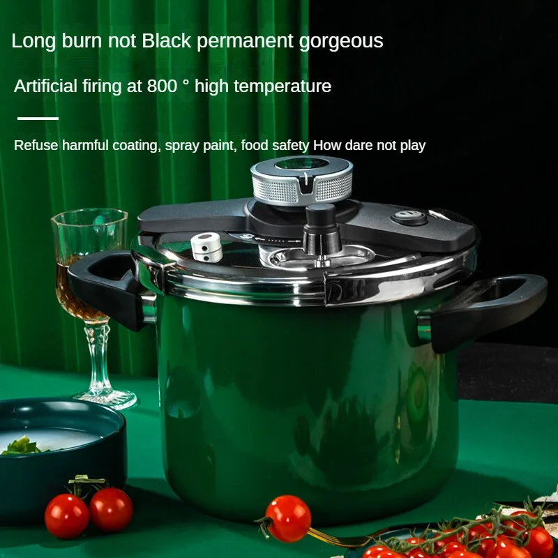 High Pressure Cooker with Enamel Coating for Gas and Induction Cookers Non Stick Cookware Explosion Proof DSTC 22cm 6.5L 100kpa