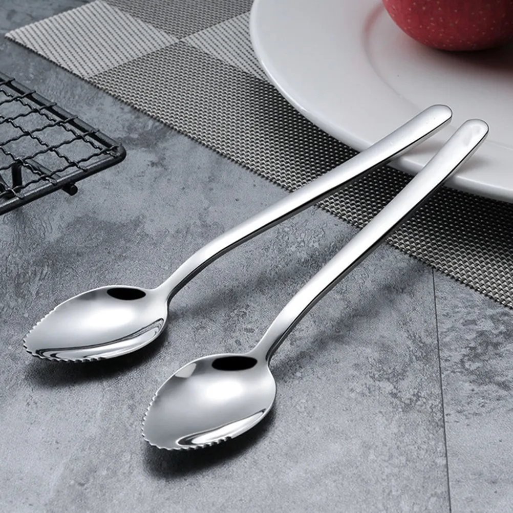 

3Pcs 304 Stainless Steel Fruit Spoon Set Ergonomic Rounded Handle Coffee Dessert Sugar Grapefruit Feeding Spoon for Baby Infant