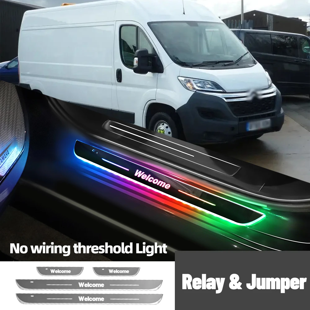 

For Citroen Relay Jumper 1994-2013 2010 2012 Car Door Sill Light Customized Logo LED Welcome Threshold Pedal Lamp Accessories