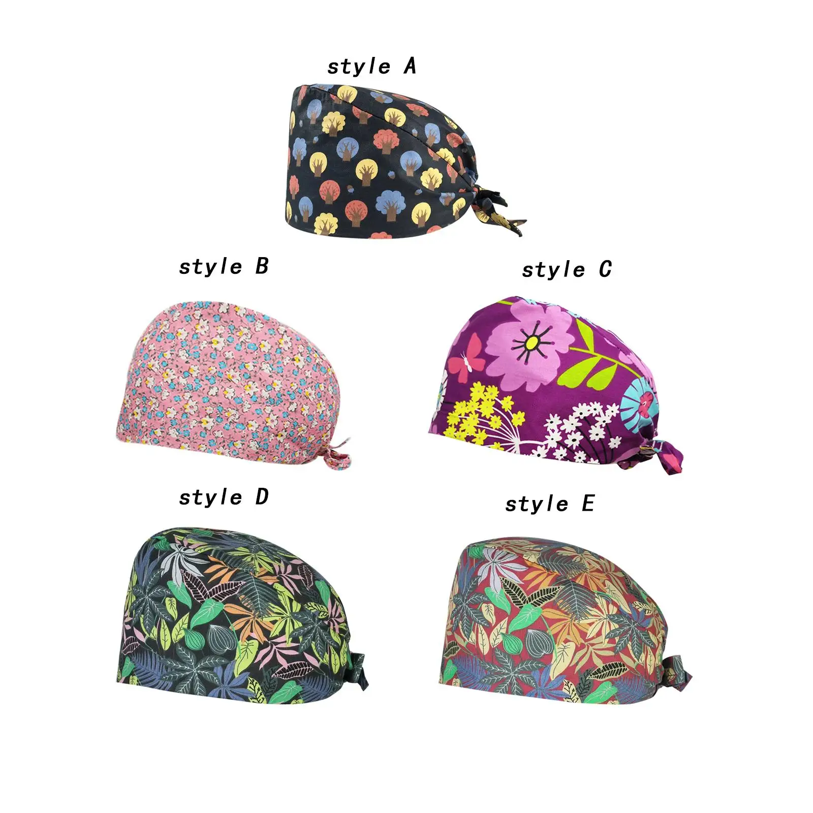 

Scrub Cap Female Male Printed Head Cove Lightweight Working Hat for Adults SPA Cosmetology Women Men Massaging Beauty Center