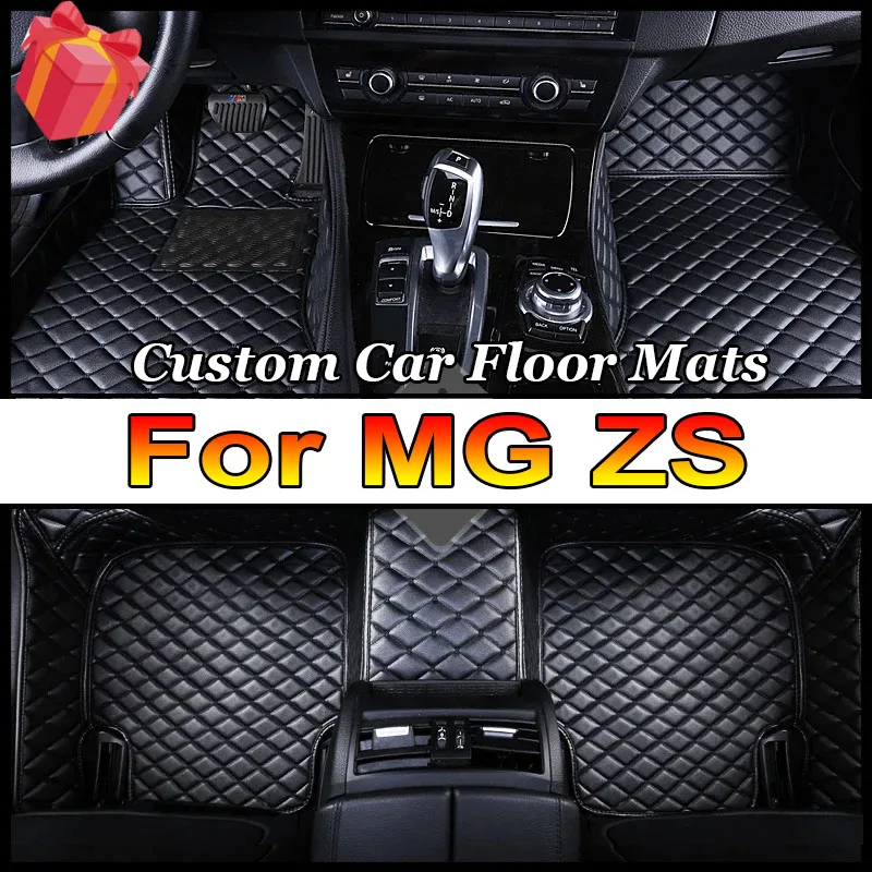 Non-hybrid Car Mats For MG ZS ZX ZST Astor ZS11 Crossover 2018~2022 Waterproof Floor Mats Push Button handbrake Car Accessories