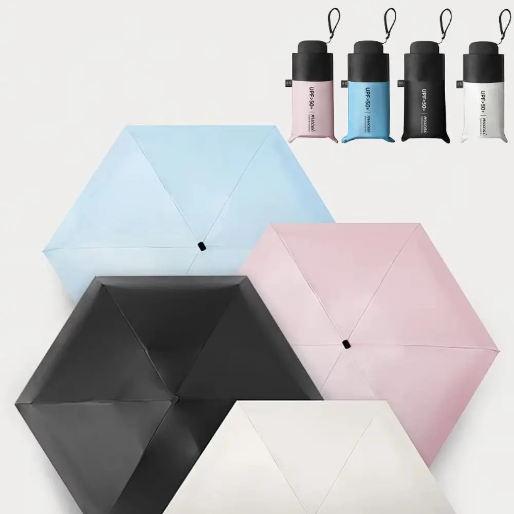 

Portable Anti UV Small Umbrella Sun Rain Flat Handle Mini Umbrella Lightweight Windproof Pocket Umbrella Rain Gear