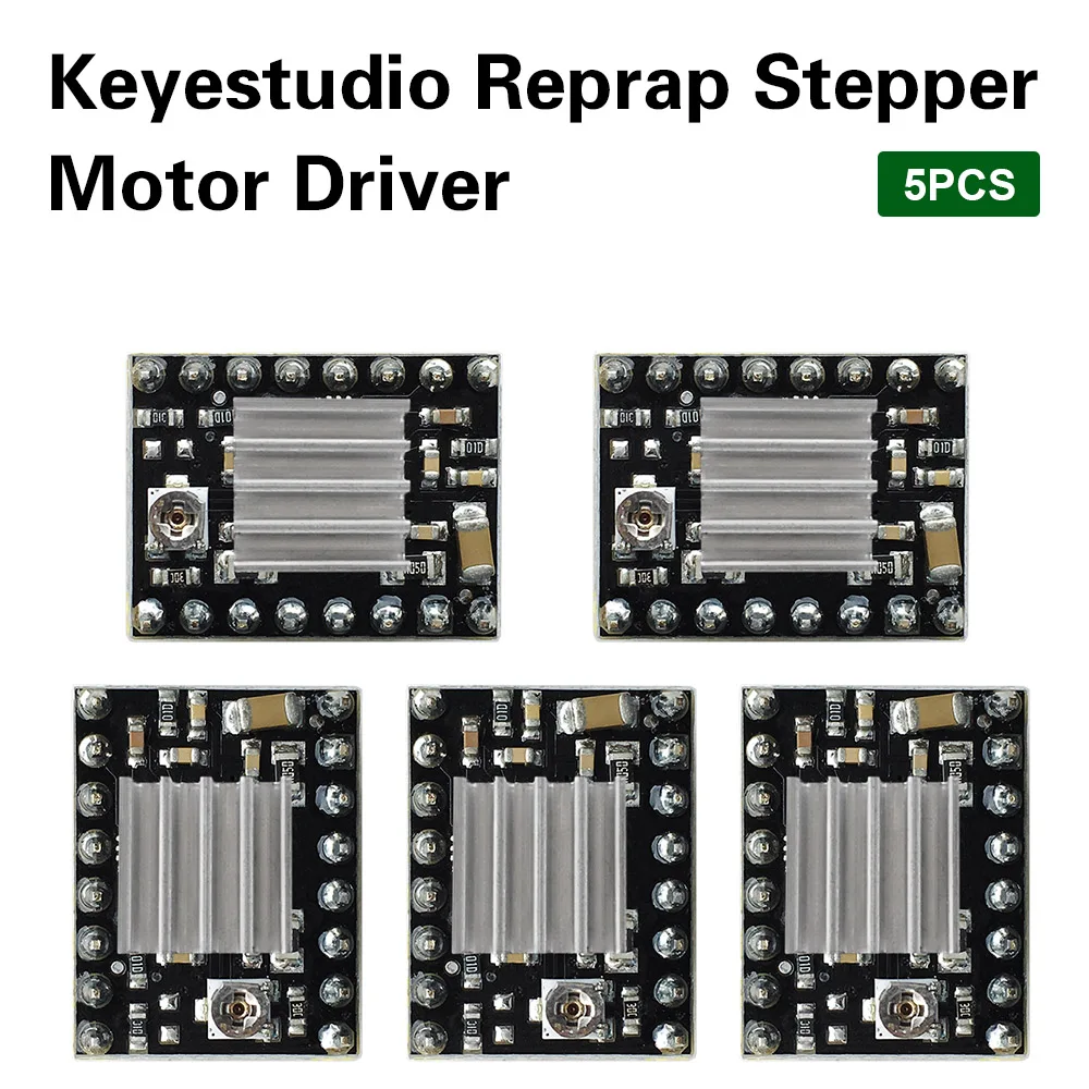 Keyestudio 5pcs A4988 Reprap Stepper Motor Driver Module With Heatsink  For Arduino Reprap 3D Printer RAMPS 1.4 1.6 MKS GEN V1.4