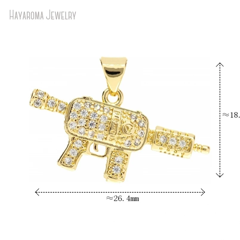 

5Pcs Wholesale Invisible Setting Copper Gold Color Jewelry Gun Metal Cubic Zirconia Pendant PM53984