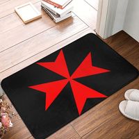 Custom Malta Knights Cross Doormat Mat Anti-Slip Knights Templar Crusades Bathroom Kitchen Living Room Rug Carpet 40*60cm