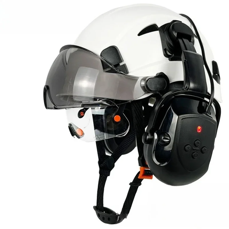 Mirror anti-smash hard hat smart bluetooth earmuffs noise reduction sound insulation call ventilation protection
