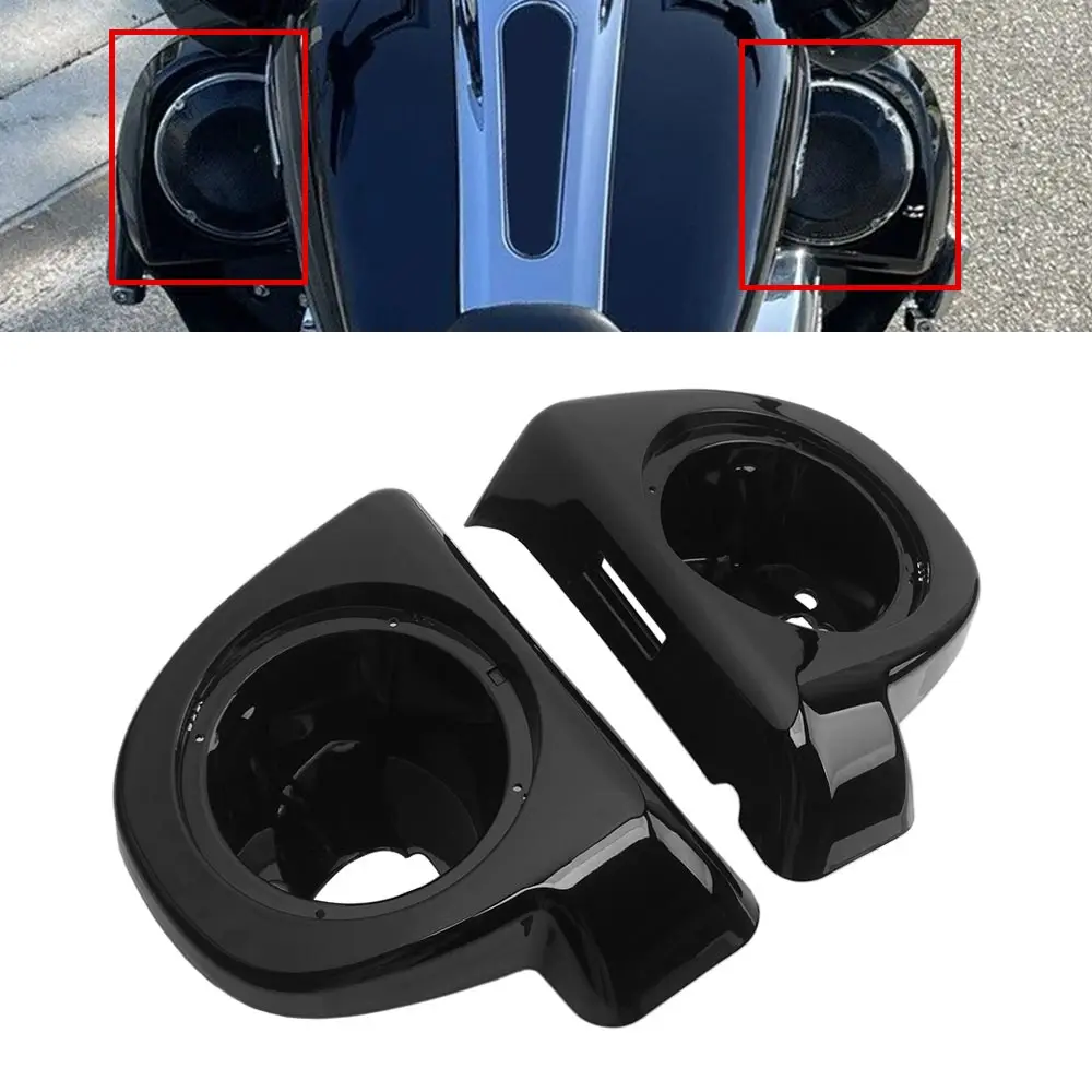 

6.5" Lower Vented Fairing Speaker Pods Box Grills ABS Black Motorcycle Fit For Harley Touring Road King Special FLHRXS 2017-2025