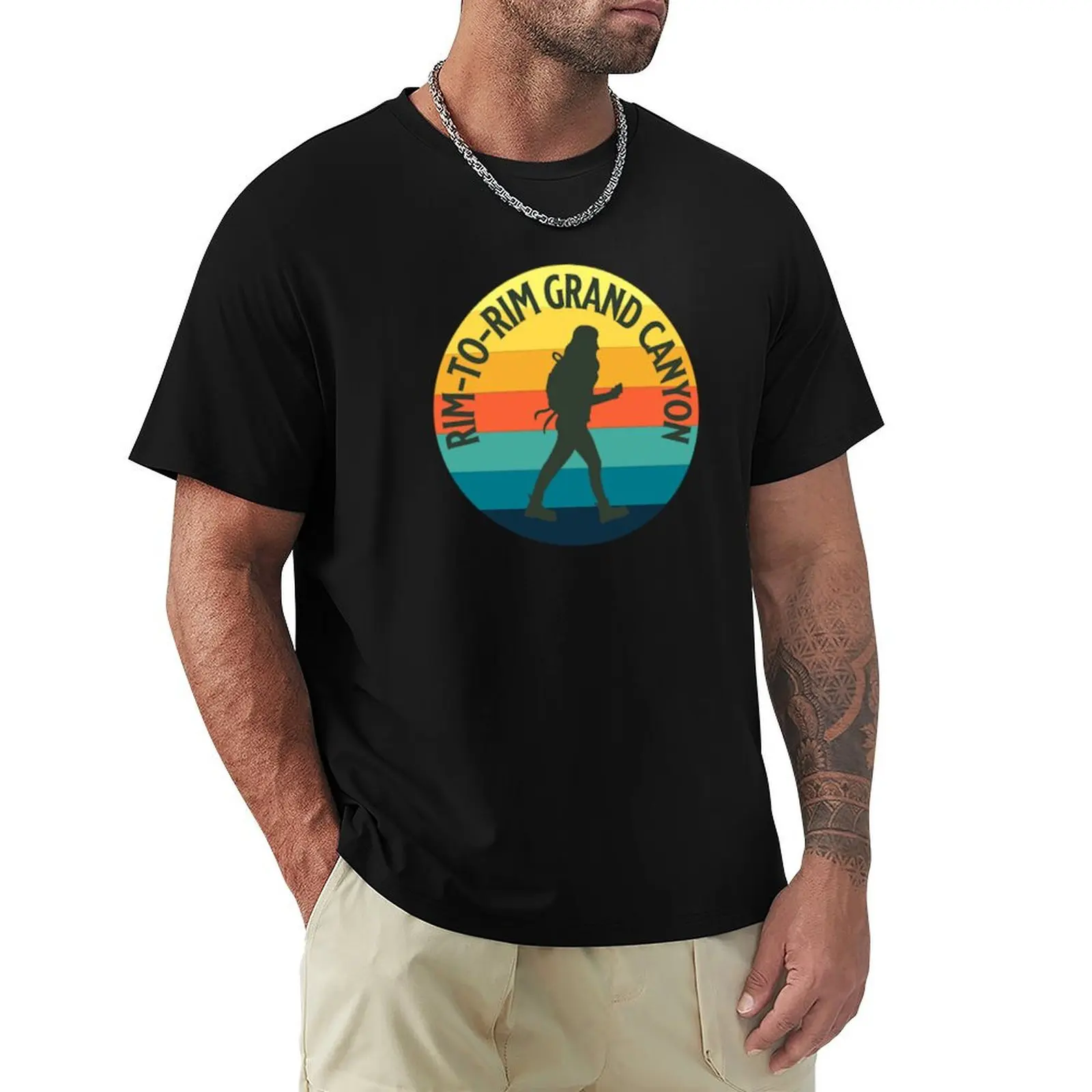 Camiseta de senderismo Rim to Rim Hike Grand Canyon, camiseta básica de talla grande y alta