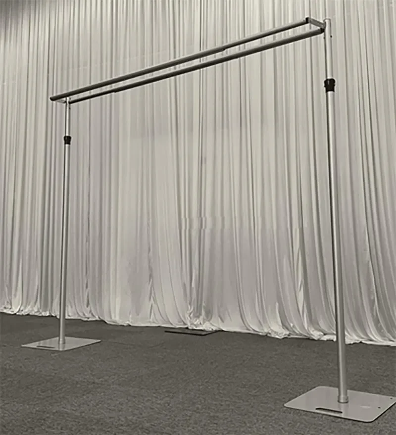 Adjustable Pipe And Drape Backdrop Stand Heavy Duty Double Crossbar Pipe And Drape Set