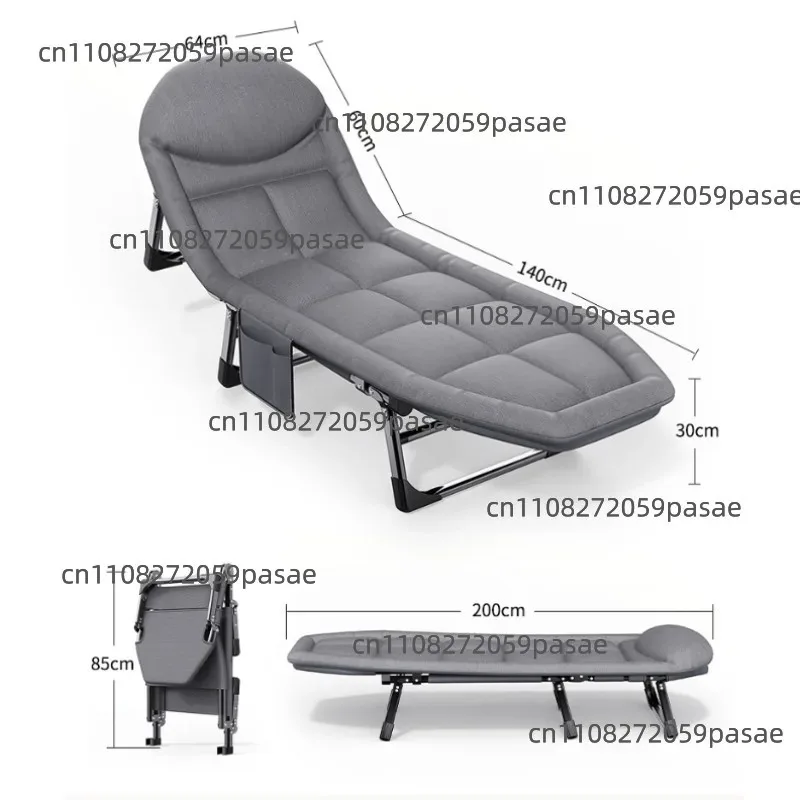 Adult camping bed, outdoor folding bed with cushions and pillows, for travel office garden