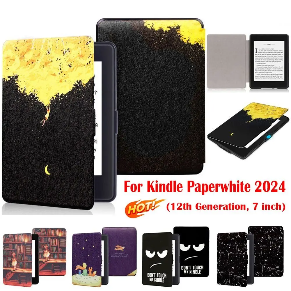 Auto Wake/Sleep eReader Cover SA568B Colorful Folio Case Ultra Slim for Kindle Paperwhite 2024 7inch 12th Generation