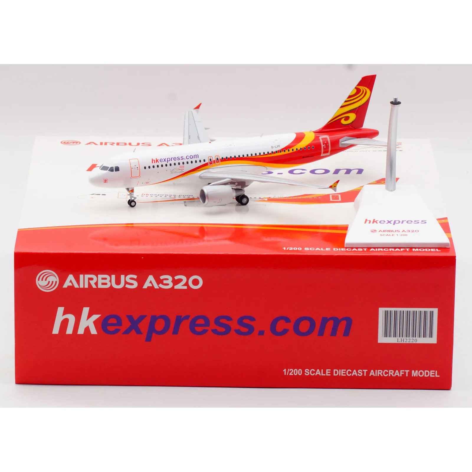 LH2220 Alloy Collectible Plane Gift JC Wings 1:200 Hong Kong Express Airbus A320 Diecast Aircraft Jet Model B-LPF With Stand